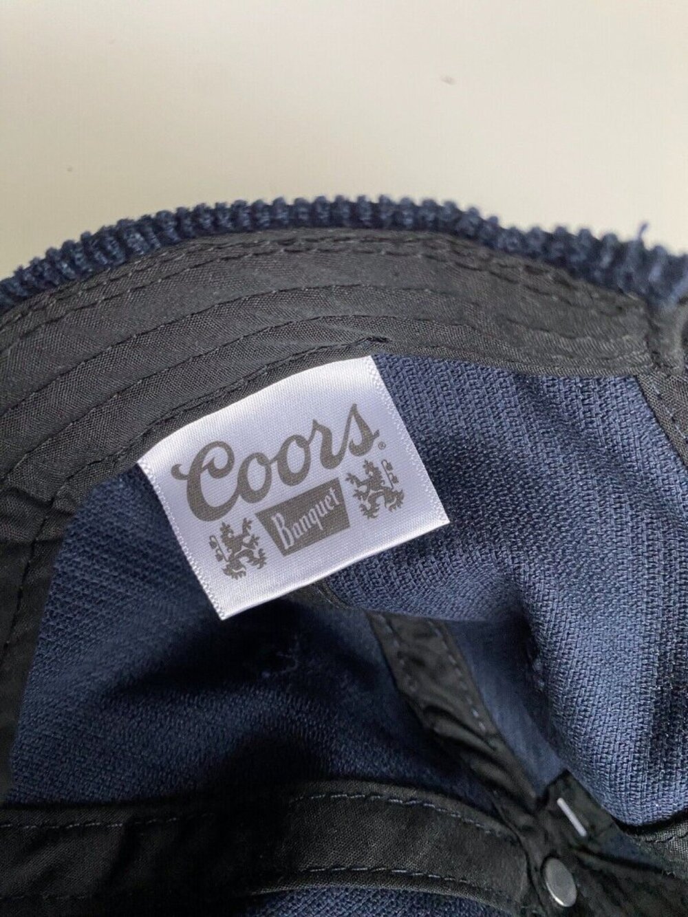 Coors Banquet Corduroy Trucker Rope Snapback Hat Retro Navy Blue NEW - Picture 12 of 13